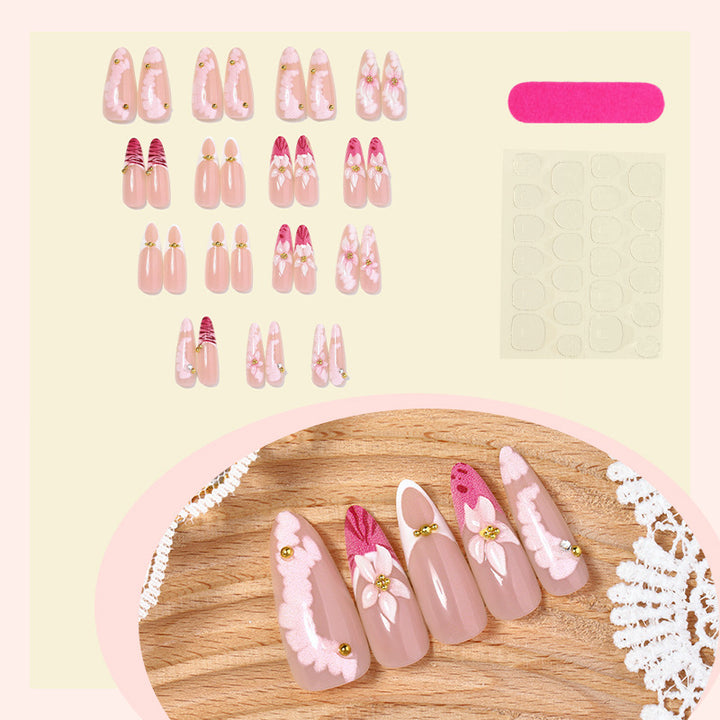 Artificial nail set with floral and elegant design elements Stornfield
