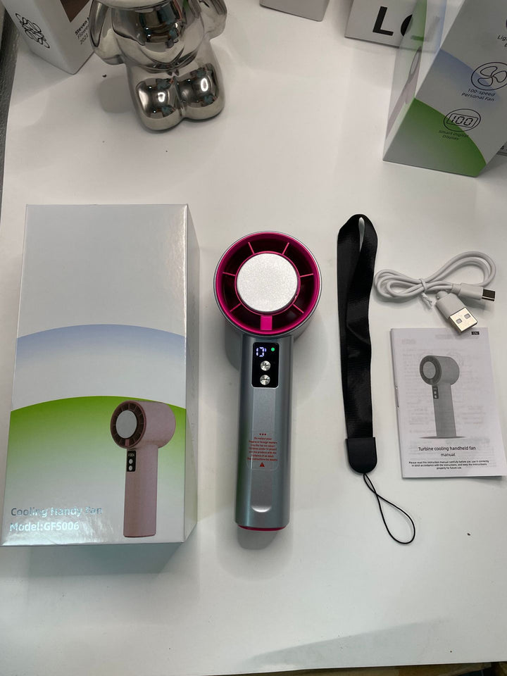 Women's Portable Turbo Hand Fan with Digital Control Stornfield
