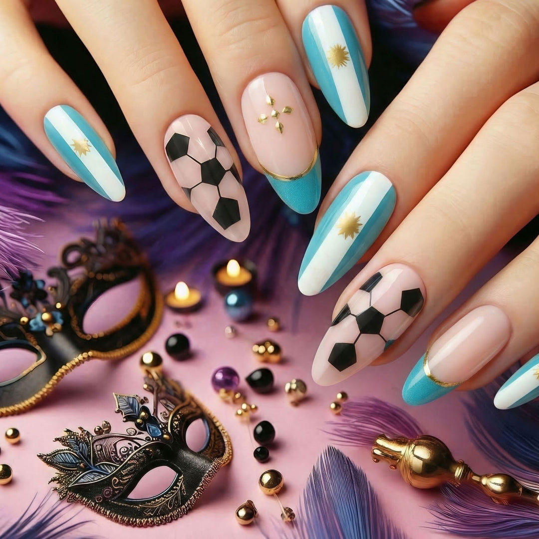 Sporty football design artificial nails Stornfield