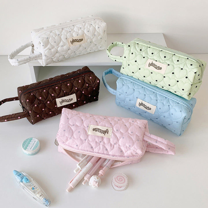 Quilted Heart-Shaped Pencil Case Stornfield