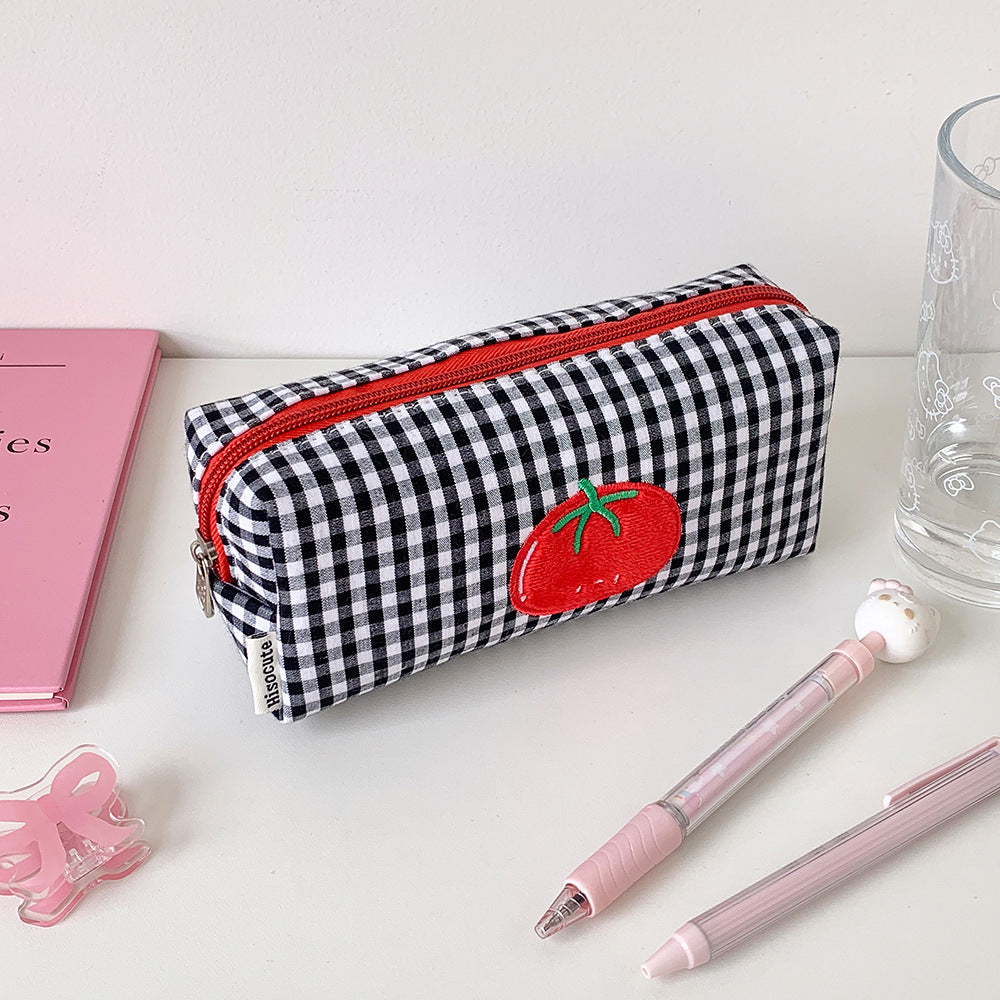 Cute Gingham Checkered Pencil Case Stornfield