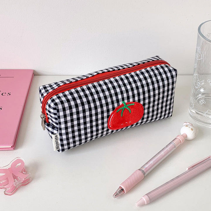 Cute Gingham Checkered Pencil Case Stornfield
