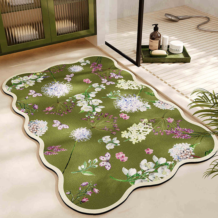 Plush Leaf-Shaped Bath Mat