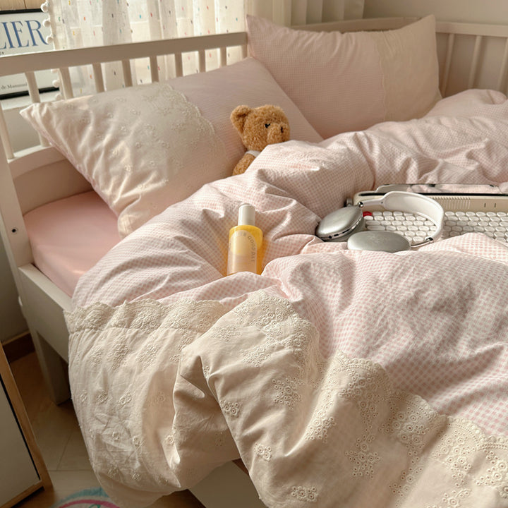 Embroidered Floral Duvet Cover Set