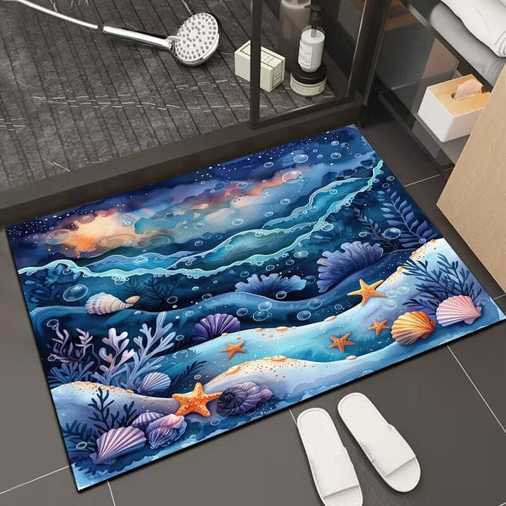 Reflective Floral Bath Mat