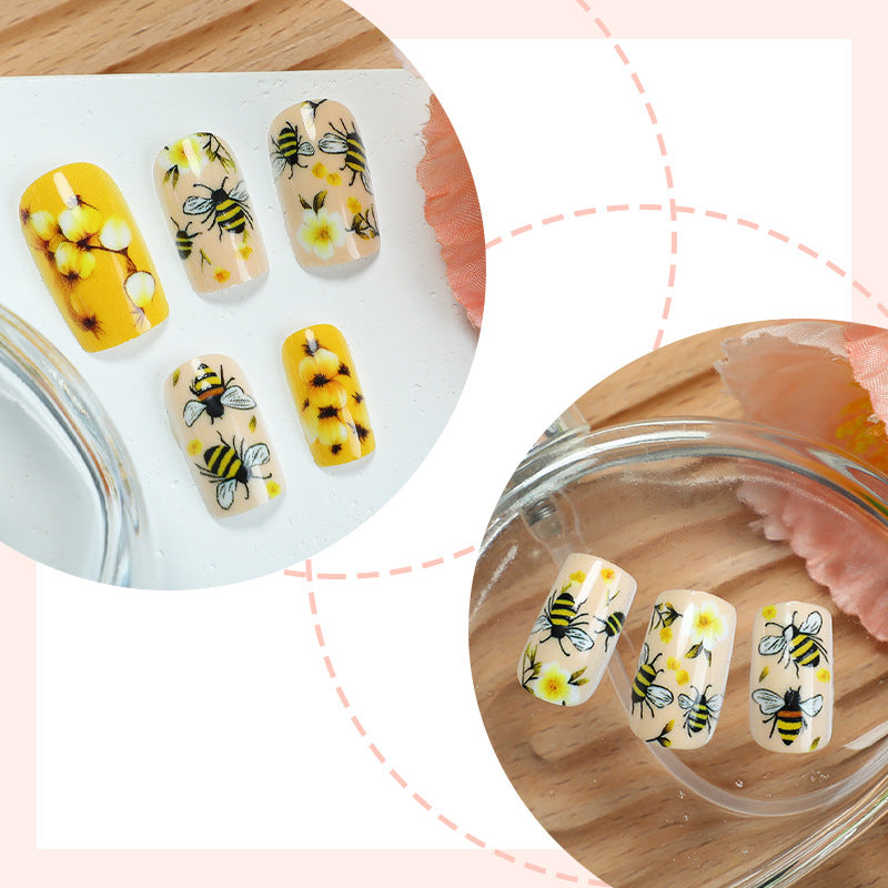 Bee-Themed Press-On Nail Art Set Stornfield