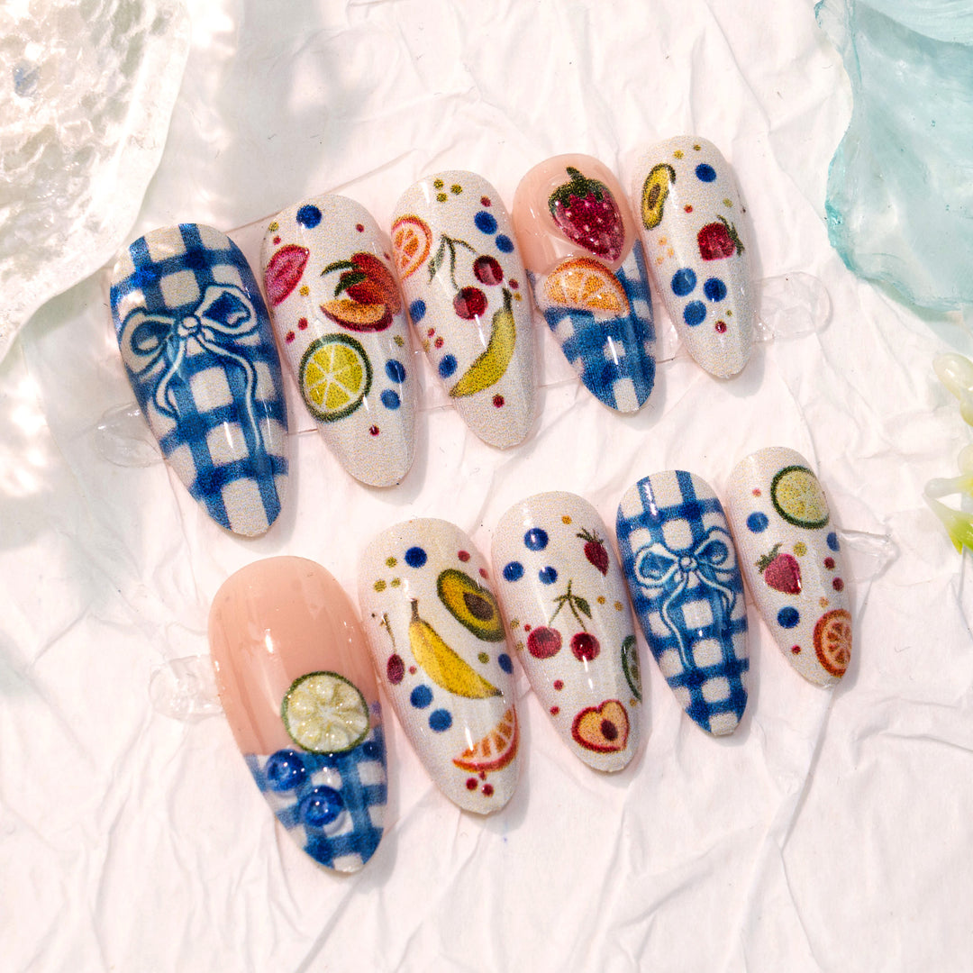Creative Fruit-Themed Press-On Nail Art Set Stornfield
