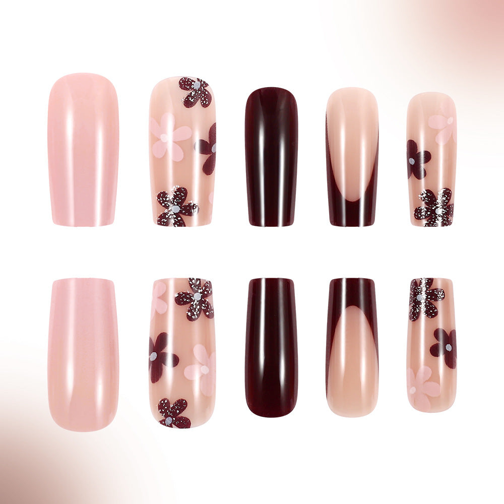 Artistic Floral Gel Nail Set Stornfield