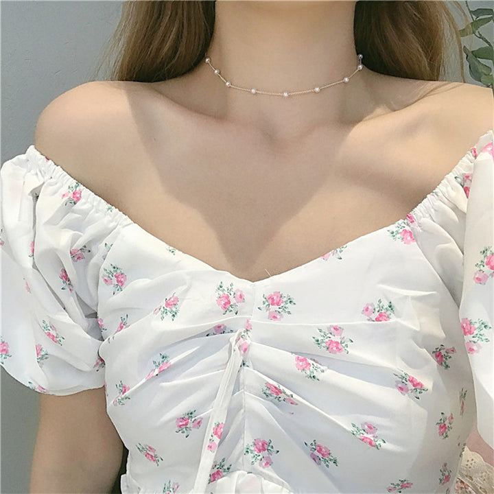 Delicate Pearl Accented Chain Necklace Stornfield