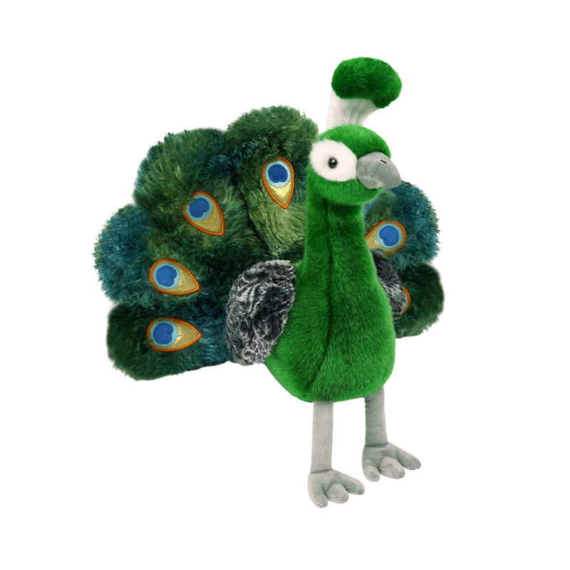 Plush Sitting Peafowl Comforter with Oversized Fluffy Tail Stornfield