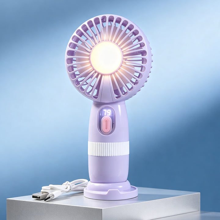 Women's portable mini fan with built-in LED light Stornfield
