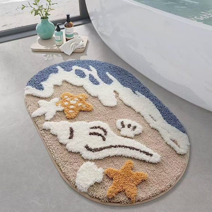 Abstract Wave Pattern Bath Rug