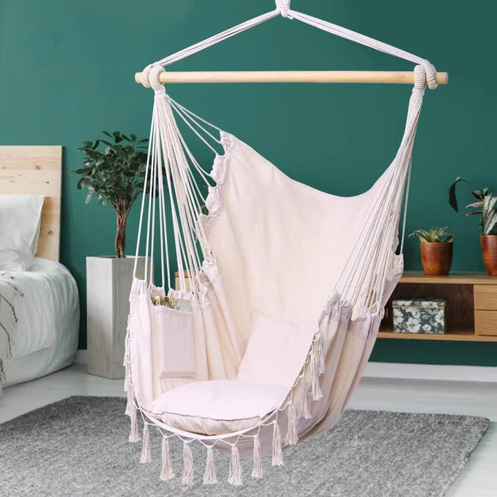 Hanging chair with pocket and cushion Stornfield