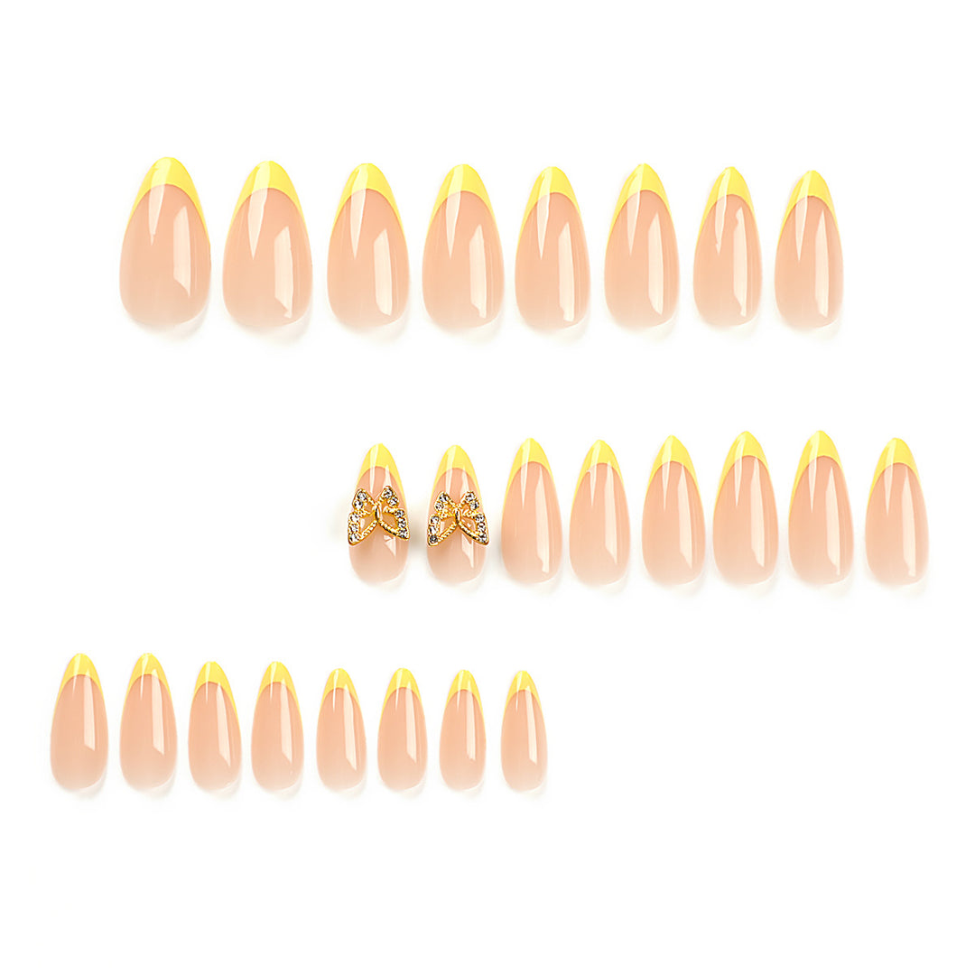 Artful stiletto nails with glamorous butterfly design Stornfield