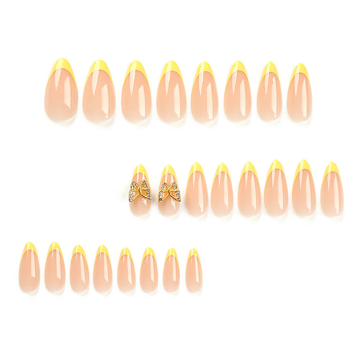 Artful stiletto nails with glamorous butterfly design Stornfield