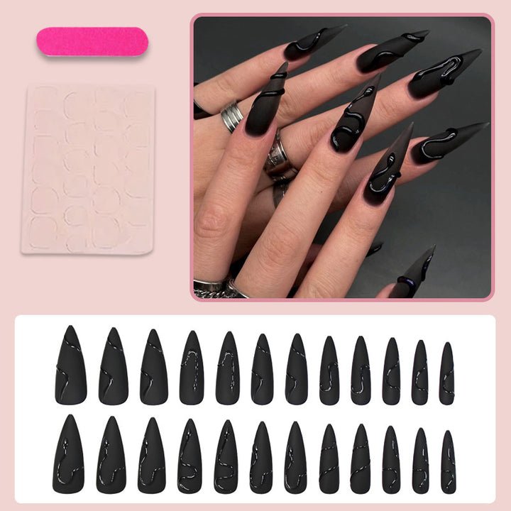 Artificial nail set with stylish geometric designs Stornfield
