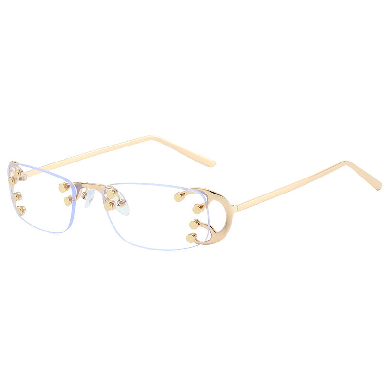 Women’s fashionable rectangular sunglasses with striking gold details Stornfield