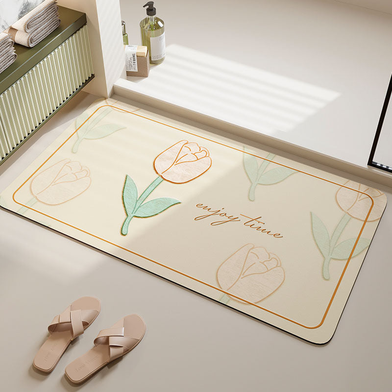 Soft Floral Bath Mat Stornfield