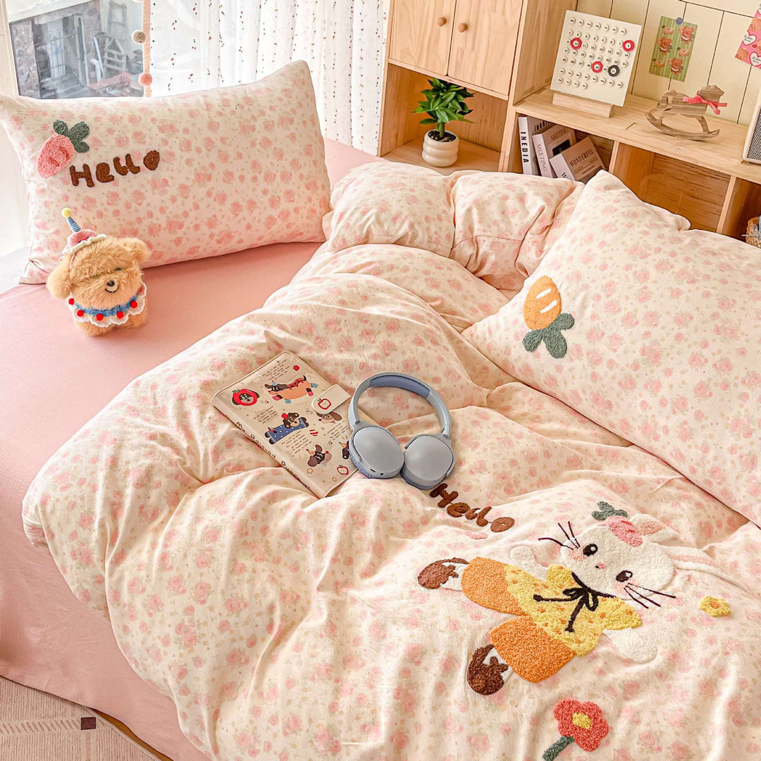 Children's Cartoon Bear-Themed Quilt Set