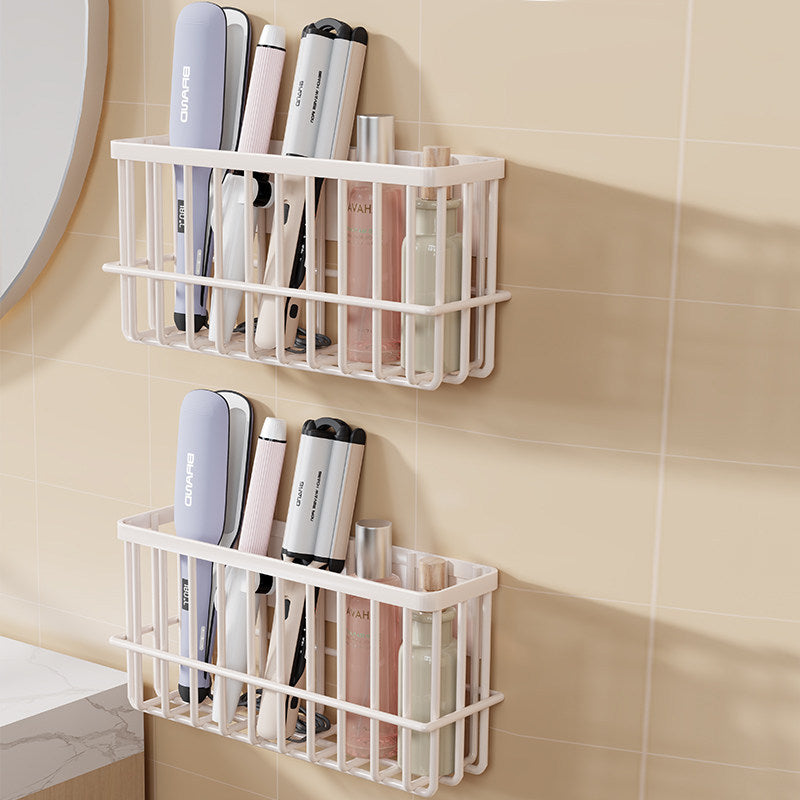Wall-Mounted Hair Tool Organizer Basket for Flat Irons and Curling Wands