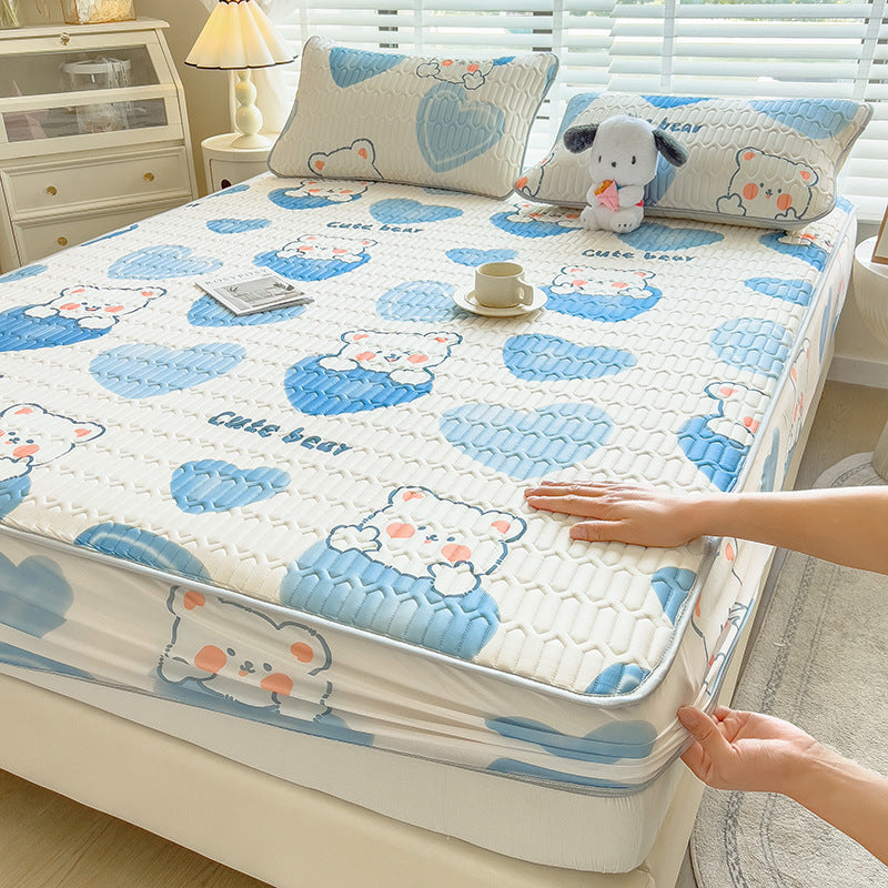 Quilted Floral Pattern Mattress Protector