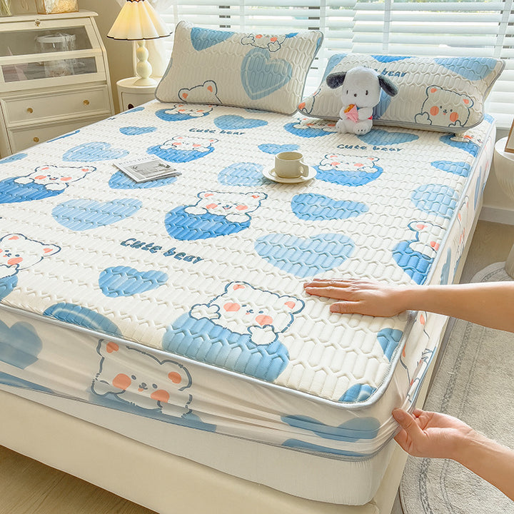 Quilted Floral Pattern Mattress Protector