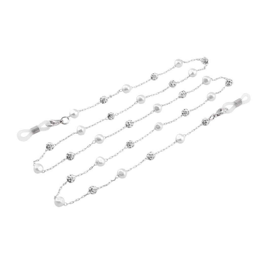 Elegant Crystal and Pearl Eyewear Chain Stornfield