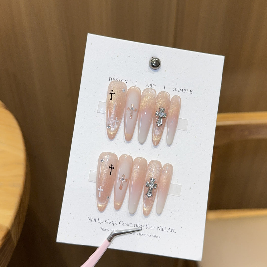 Artificial Nails in Elegant Cross Design Stornfield