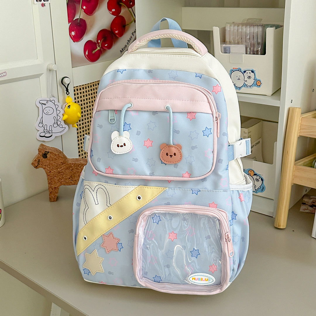 Playful Embroidered Star-Themed Backpack Stornfield