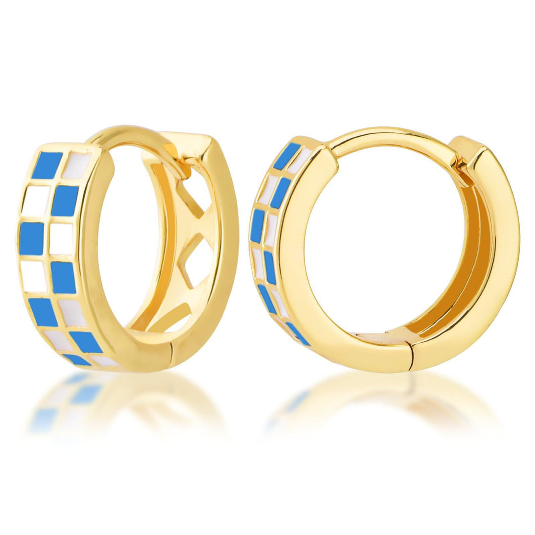 Modern Geometric Enamel Hoop Earrings Stornfield