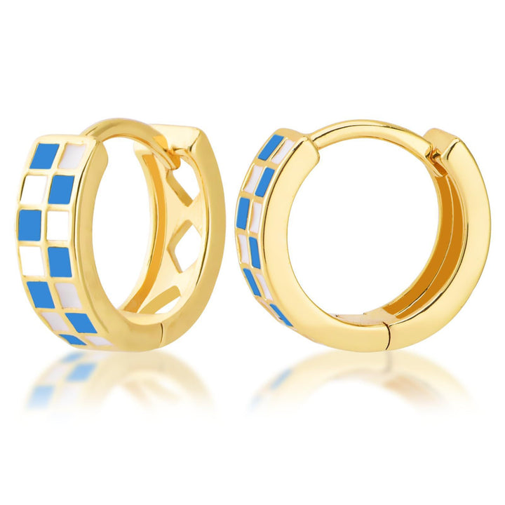 Modern Geometric Enamel Hoop Earrings Stornfield