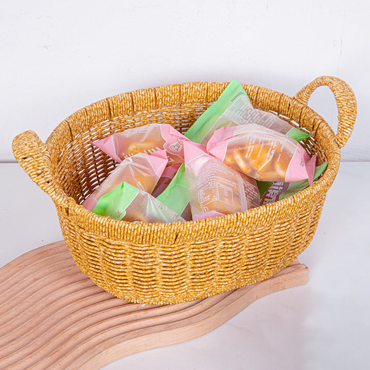 Handwoven Oval Storage Basket Stornfield