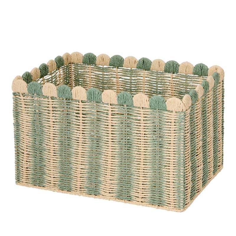 Decorative Woven Storage Basket with Scalloped Edges Stornfield