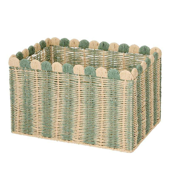 Decorative Woven Storage Basket with Scalloped Edges Stornfield