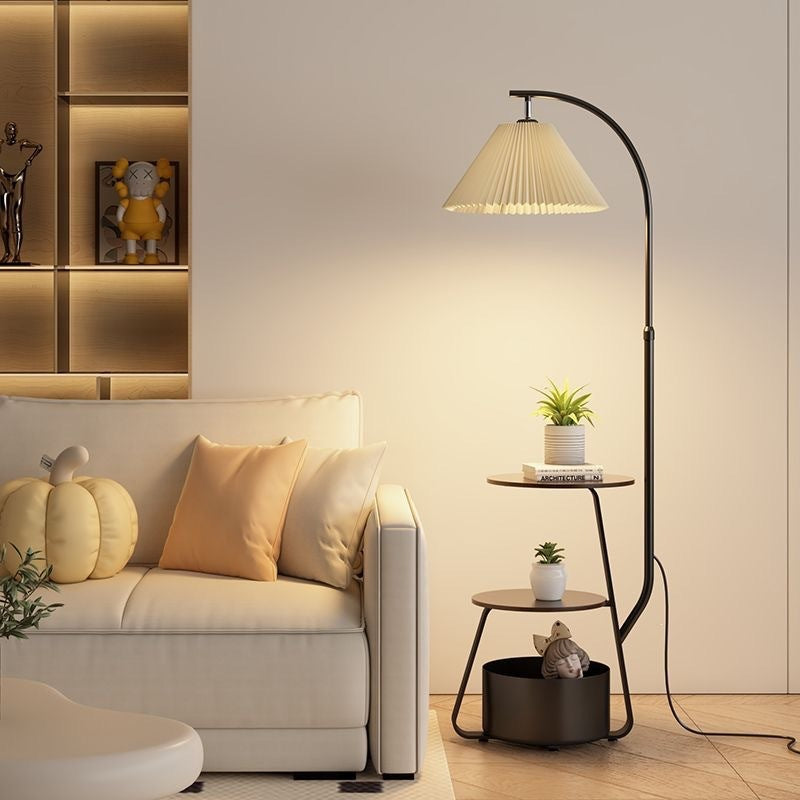 Modern Adjustable Floor Lamp with Integrated Table