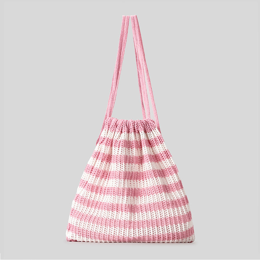 Lightweight Striped Crochet Tote Bag