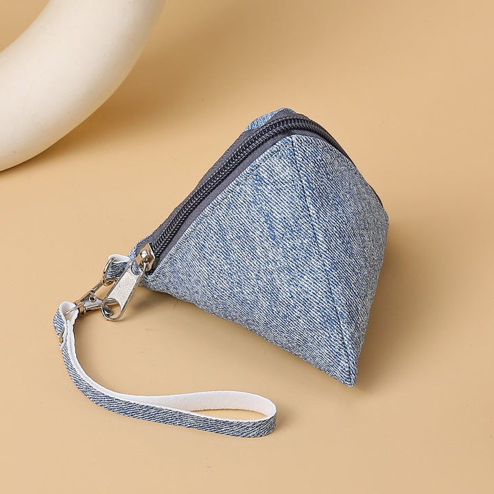 Triangle-Shaped Zippered Coin Pouch