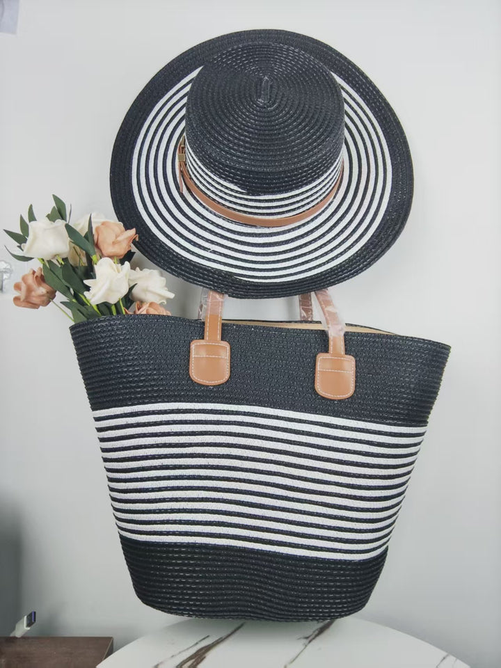 Sleek beach bag with matching sun hat Stornfield