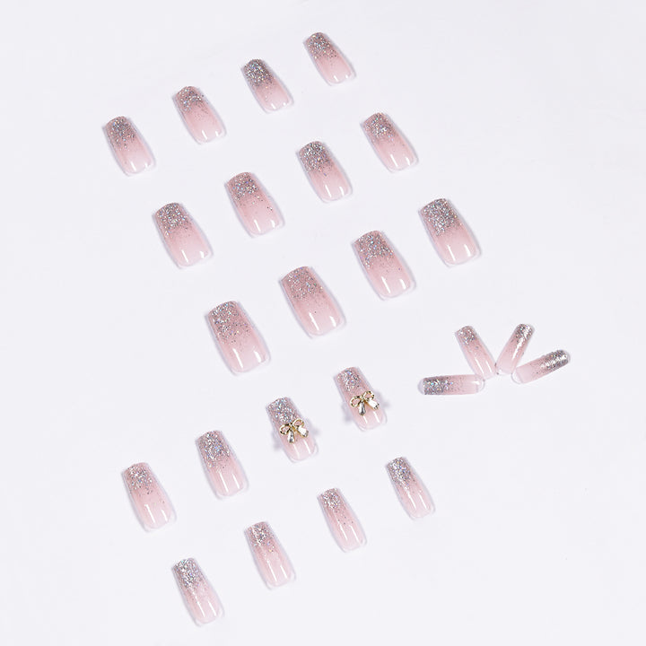 Artful Nail Extensions with Glitter and Decoration Stornfield