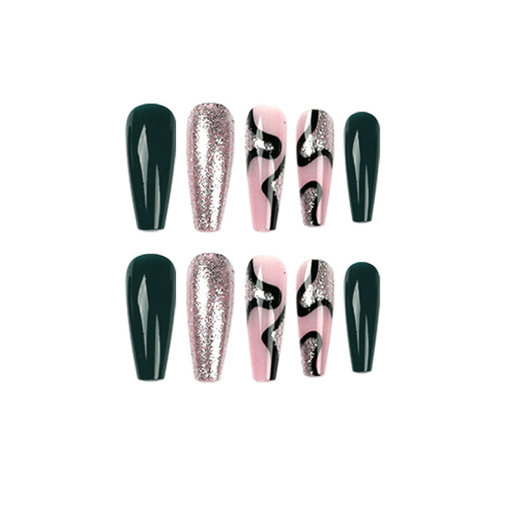 Artificial nail art with elegant glitter and gradient effects Stornfield