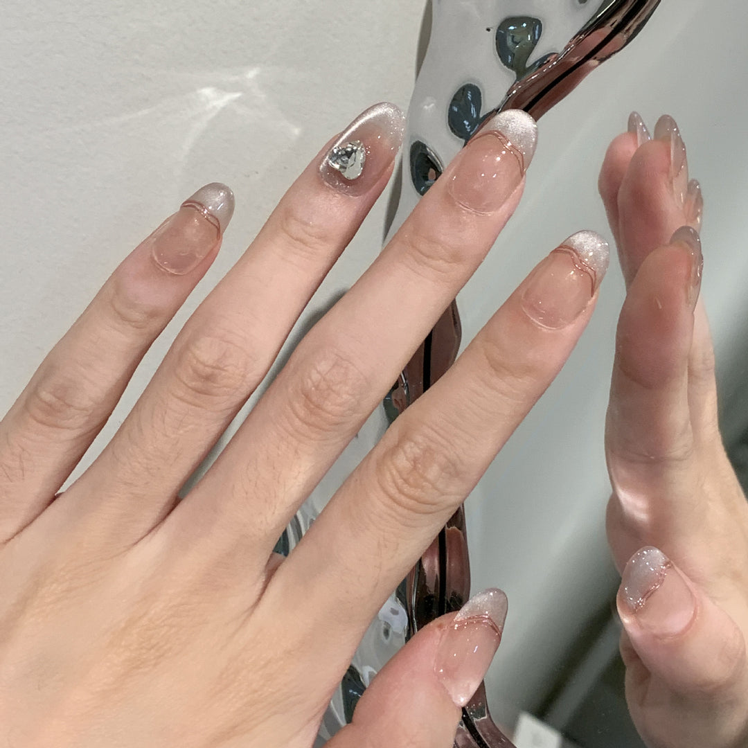 Elegant Press-On Nail Set with Jewel Accents Stornfield