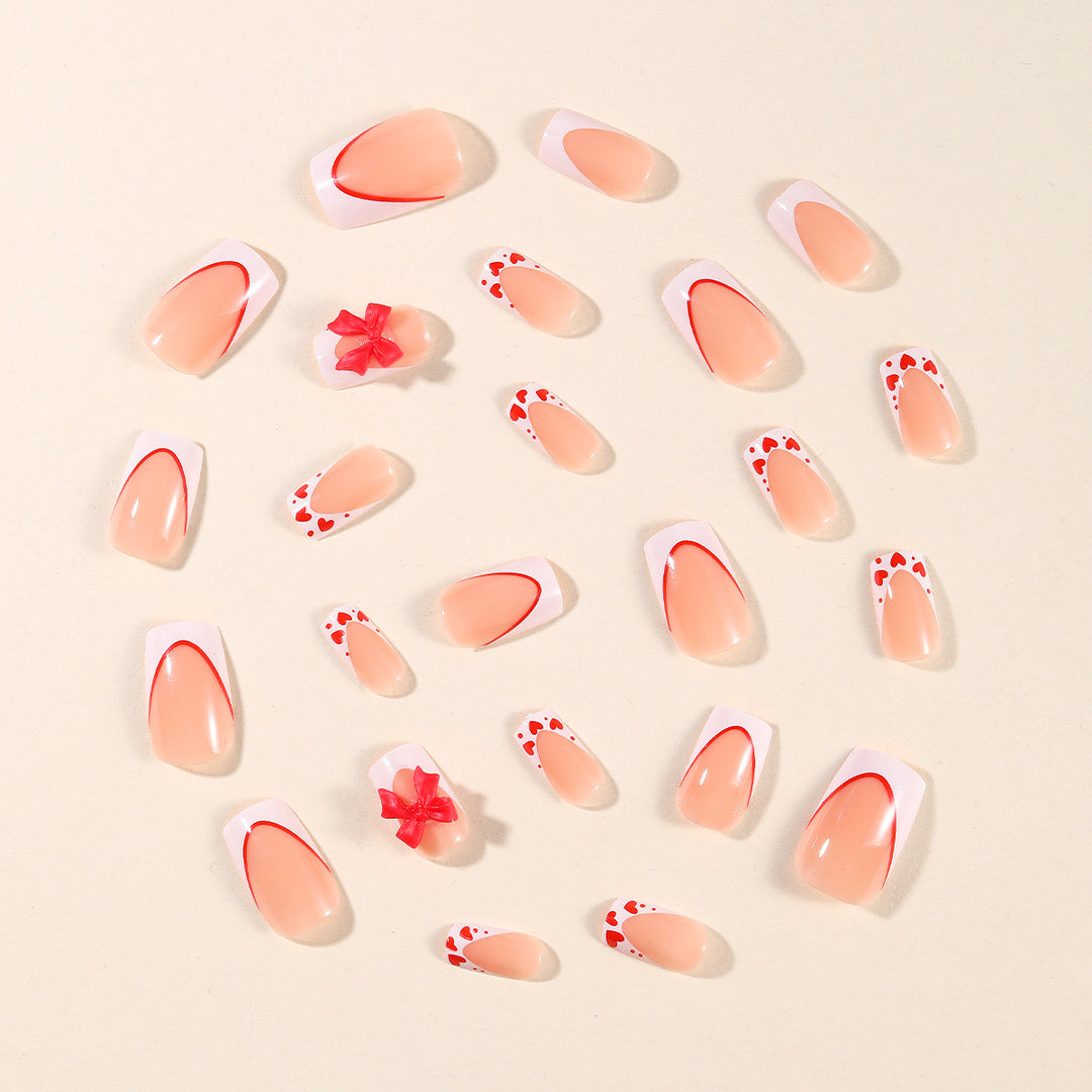 Romantic Heart-Accent Nail Art Extensions Stornfield