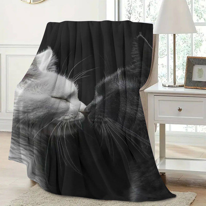 Artistic Cat-Themed Fleece Blanket