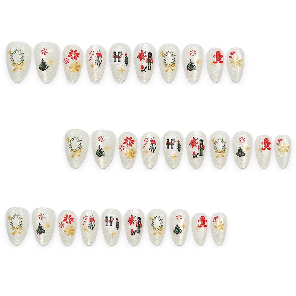 Elegant artificial nails with festive Christmas motifs Stornfield