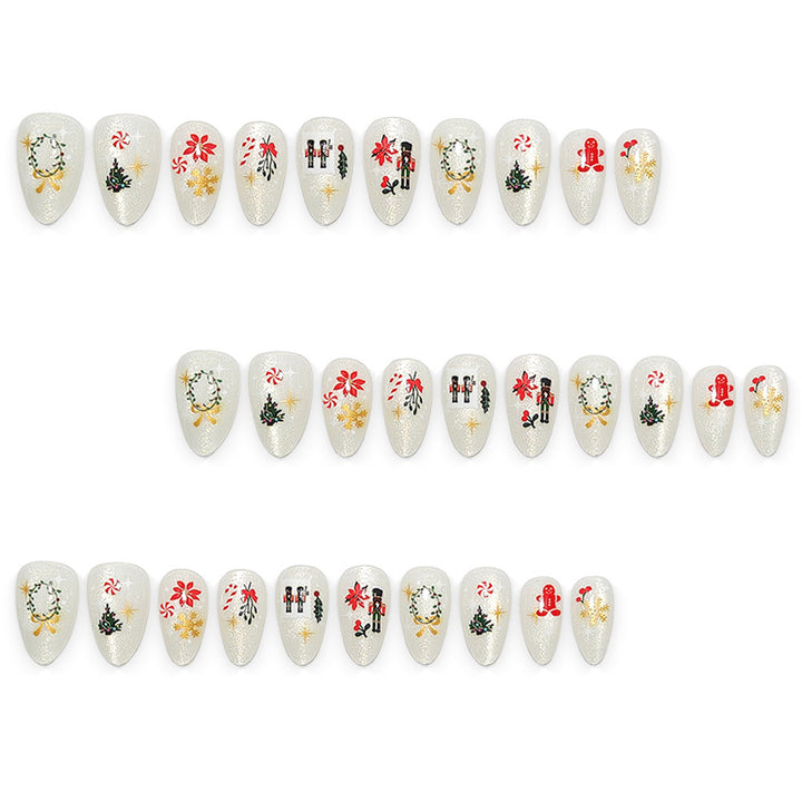 Elegant artificial nails with festive Christmas motifs Stornfield