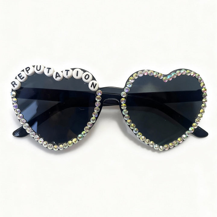 Heart-Shaped Rhinestone-Embellished Sunglasses Stornfield 1787141205