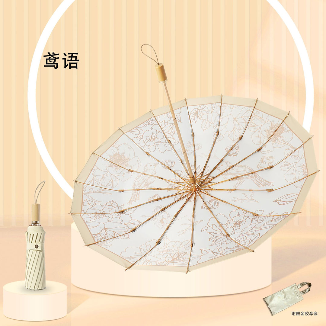 Women's Foldable UV Protection Umbrella with Floral Patterns Stornfield