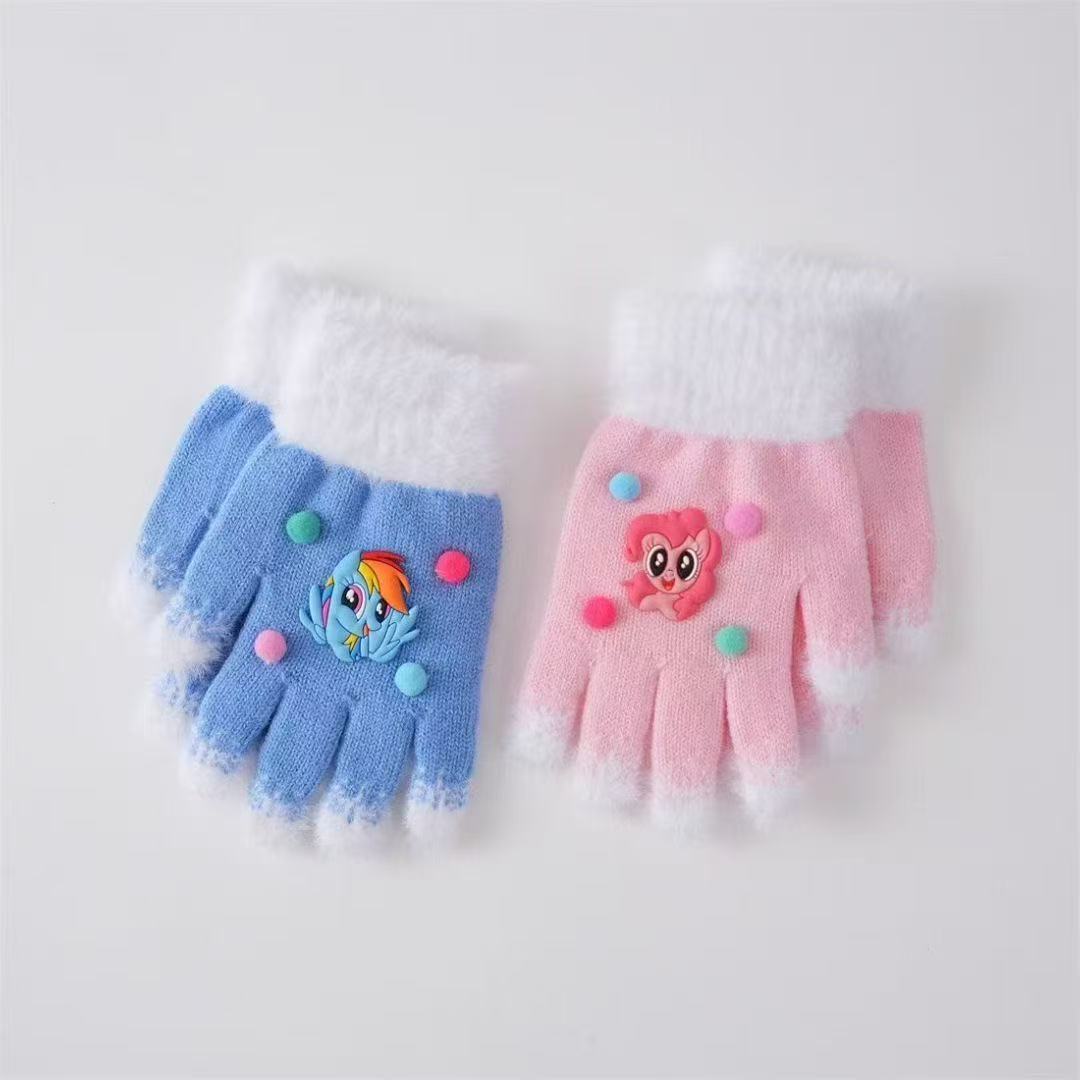 Cute Plush Cartoon-Themed Fingerless Gloves Stornfield