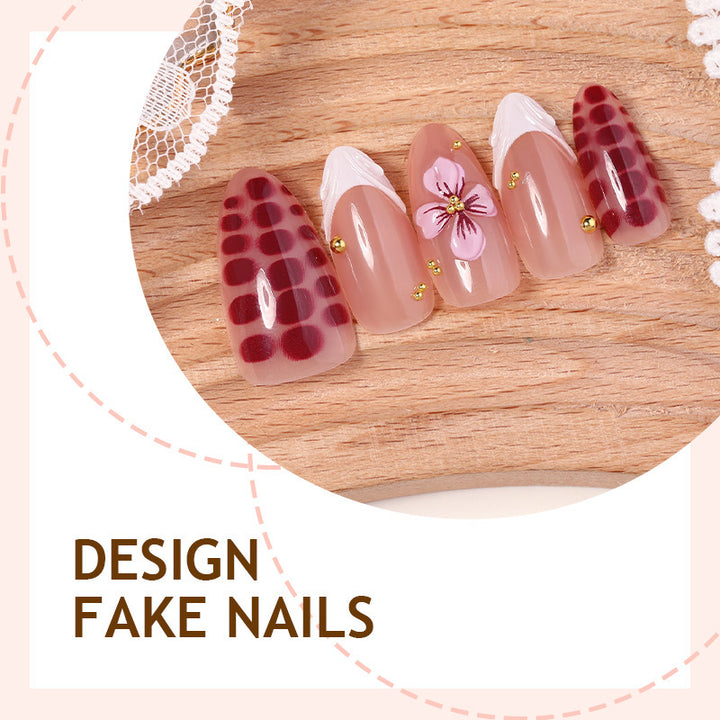 Nail art set with decorative floral and glamorous design Stornfield