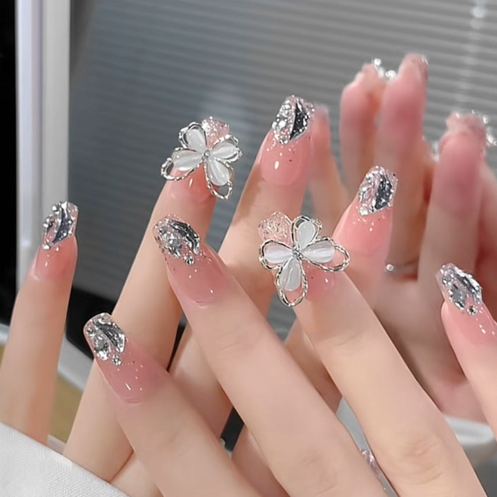 Decorative Press-On Nails with Floral Design Stornfield